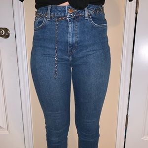 Dark high waisted jeans